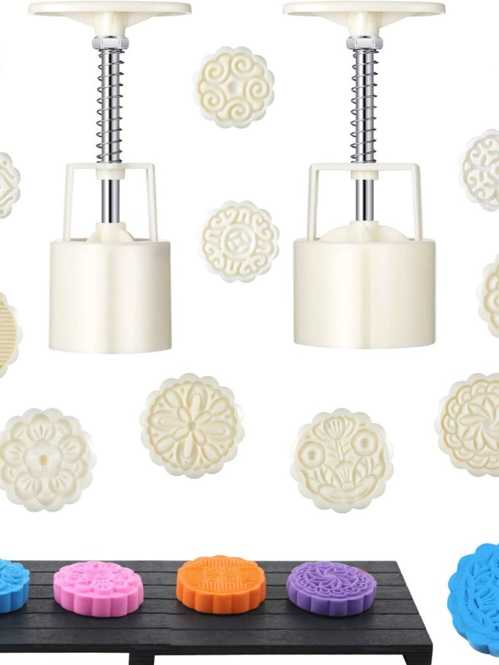 14 Pieces Bath Bomb Mold Kit Plastic Moon Cake Flowers Mold Supplies Press Inclu